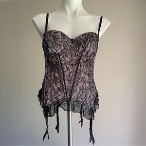Victoria's Secret Black Lace Bustier Top